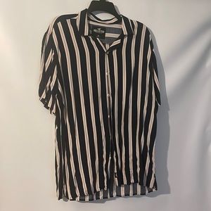 NWOT Hollister Stripes Button Down Shirt Navy Blue White Pink XL